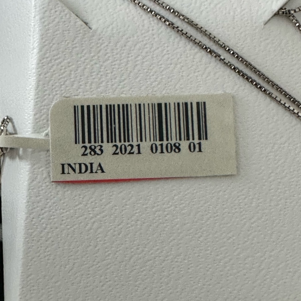 Lab-Created Blue & White Sapphire with Sterling Silver 18” Necklace /Pendant NIB - Picture 4 of 6